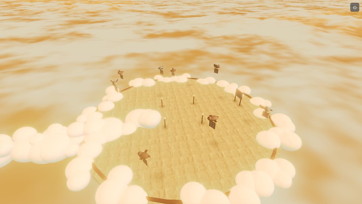 The alphabet arena with letter-birds on the neighbor island